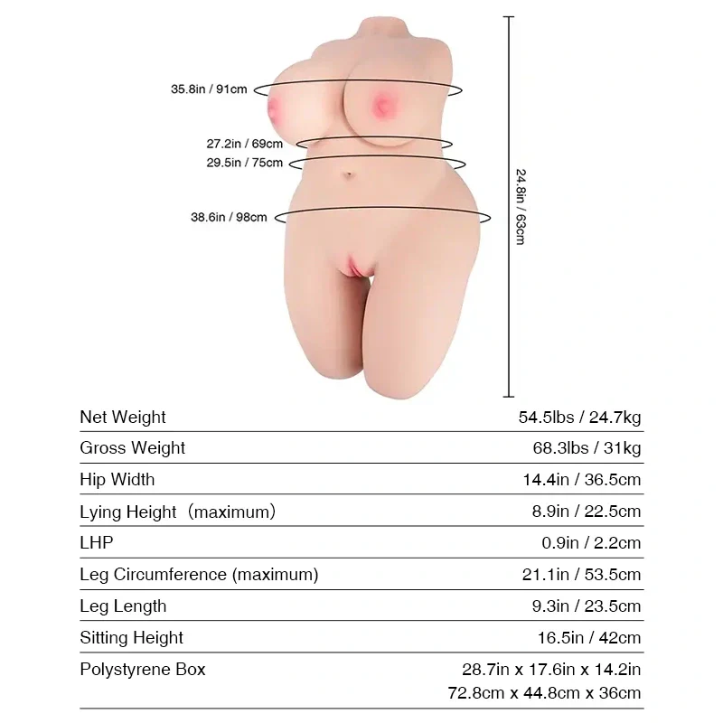 Freya: 54.5LB TPE BBW Big Tits Love Sex Doll Fantasy Sex Doll - Image 4