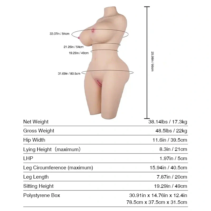 Ginny: 38.1LB Removable Vaginal Sex Doll 4 in 1 with Tantabosom - Image 3