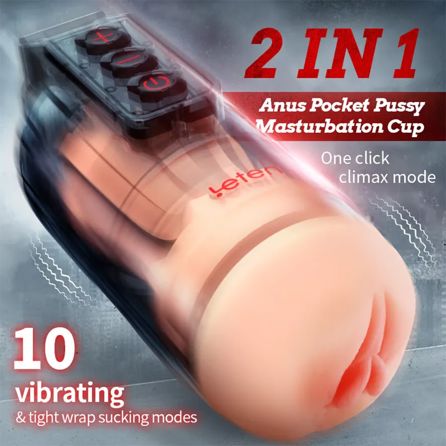 PV3 - Leten 10 Modes Vibrating Male Masturbator with APP Control – Realistic Pocket Pussy & Fleshlight Combo - Image 3