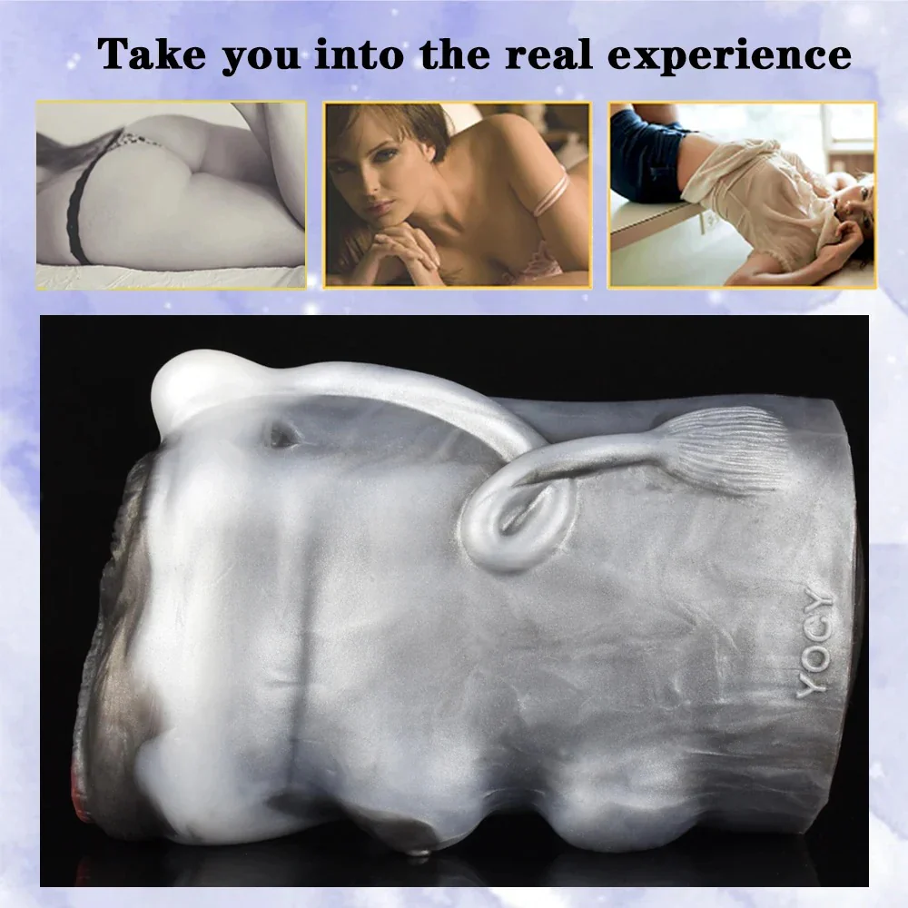 Cow Pocket Pussy Male Masturbator - Realistic Dual Penis Toy - Image 8