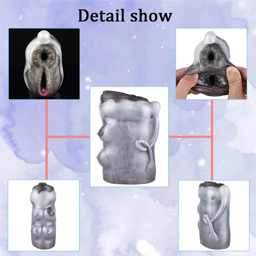 Cow Pocket Pussy Male Masturbator - Realistic Dual Penis Toy - Image 9