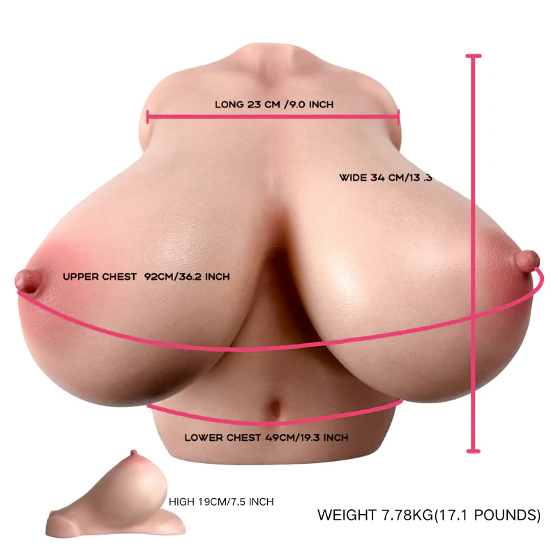 Realvagina Fake silicone Chest with Realistic Skin texture Boobs Sex Toy Lifelike Breasts Male Masturbator Stroker - Image 3