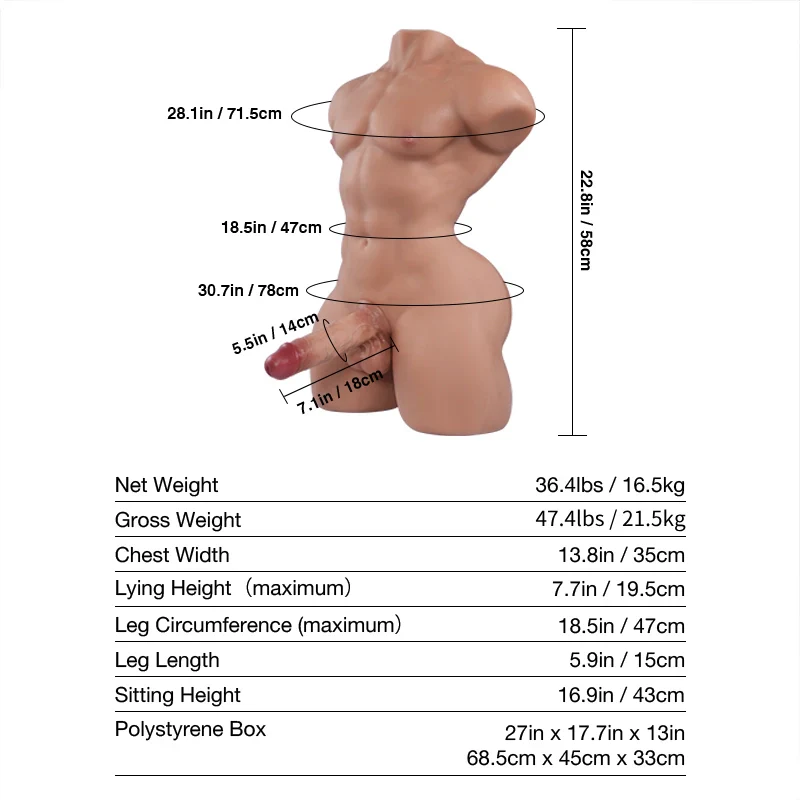 Tantaly Mark Pro: 36.4LB Realistic Male Toy with Silicone Dildos - Image 5