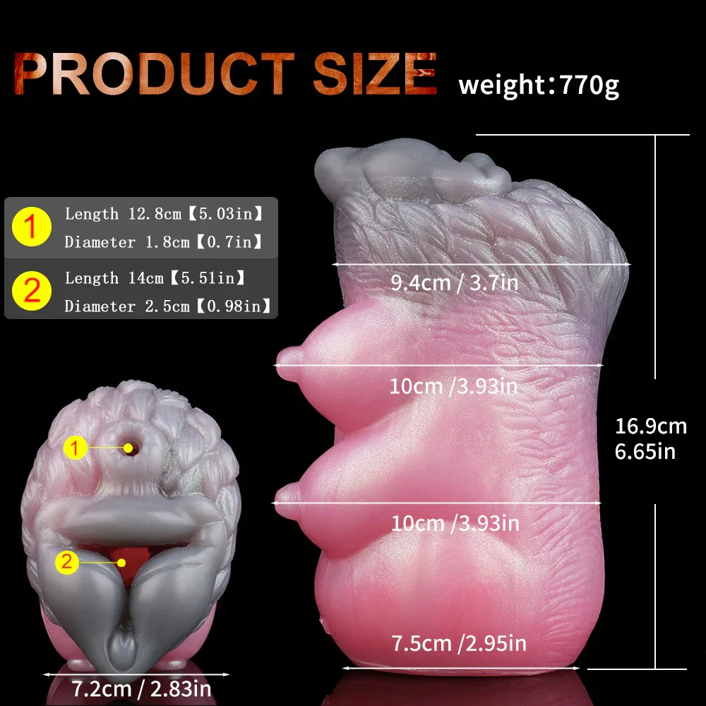 Wolf Beauty Pocket Pussy Male Masturbator - Fantasy Silicone - Image 10