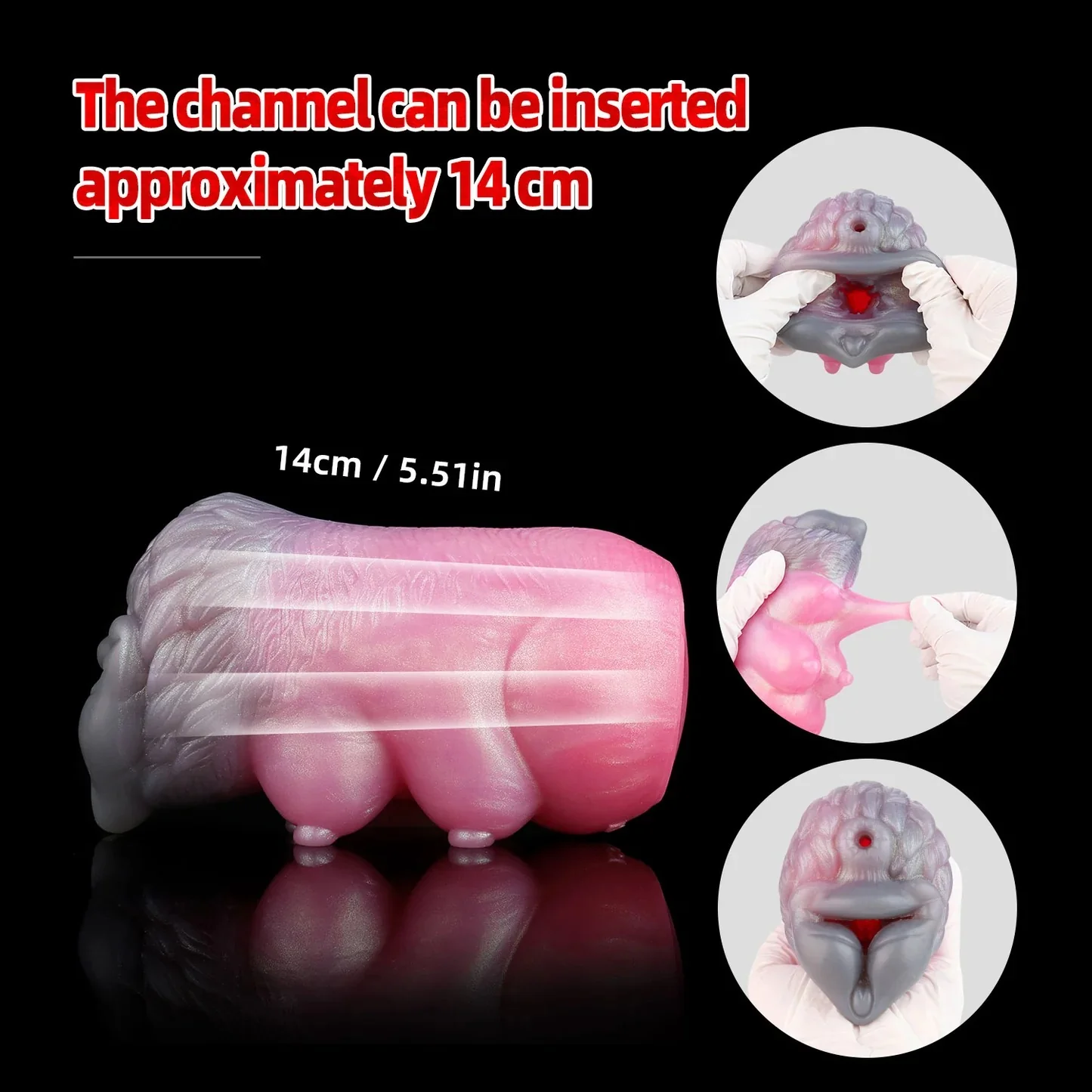 Wolf Beauty Pocket Pussy Male Masturbator - Fantasy Silicone - Image 5